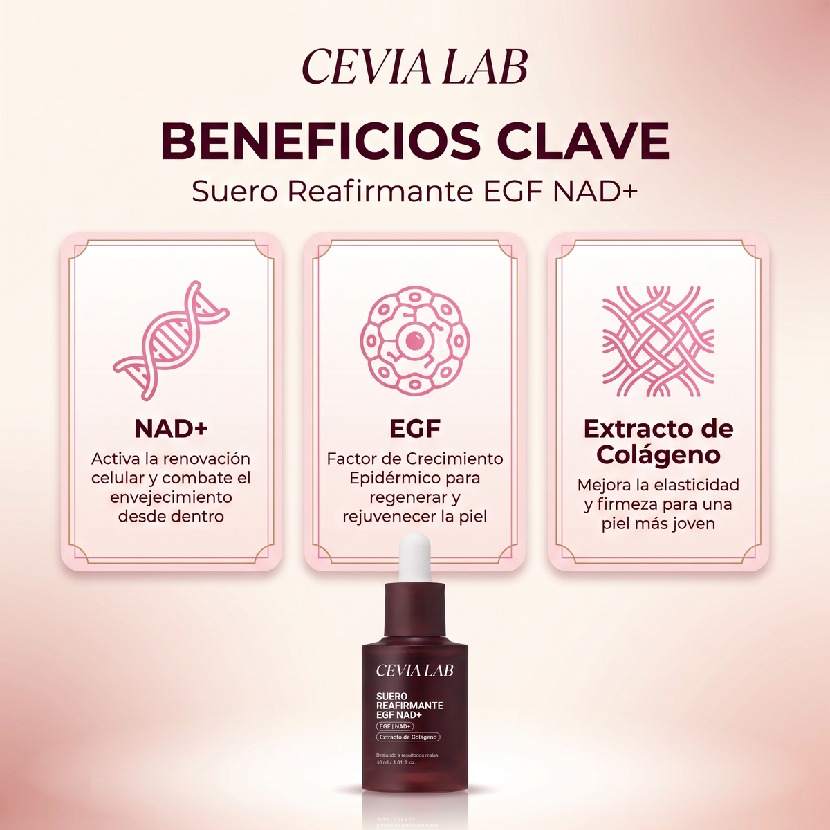 Sérum Reafirmante NAD+ – Efecto Lifting, Luminosidad y Piel Más Firme