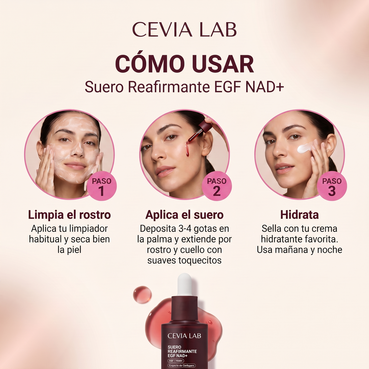 Sérum Reafirmante NAD+ – Efecto Lifting, Luminosidad y Piel Más Firme